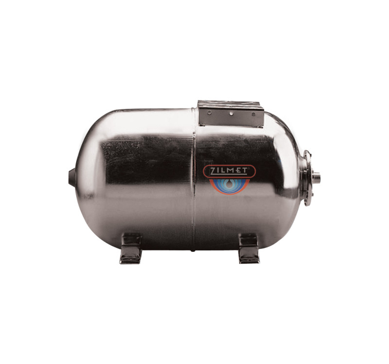 Δοχειο zilmet ultra-inox-pro 100 h οριζοντιο ανοξειδωτο