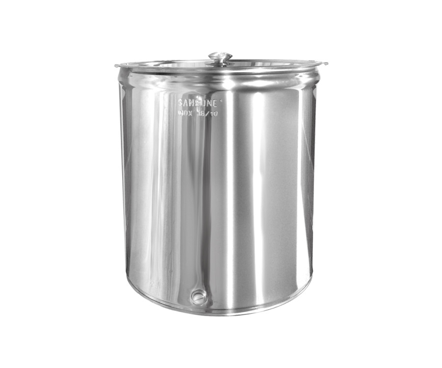 Ανοξείδωτος κάδος sansone κολλητός ανοιχτός 200lt