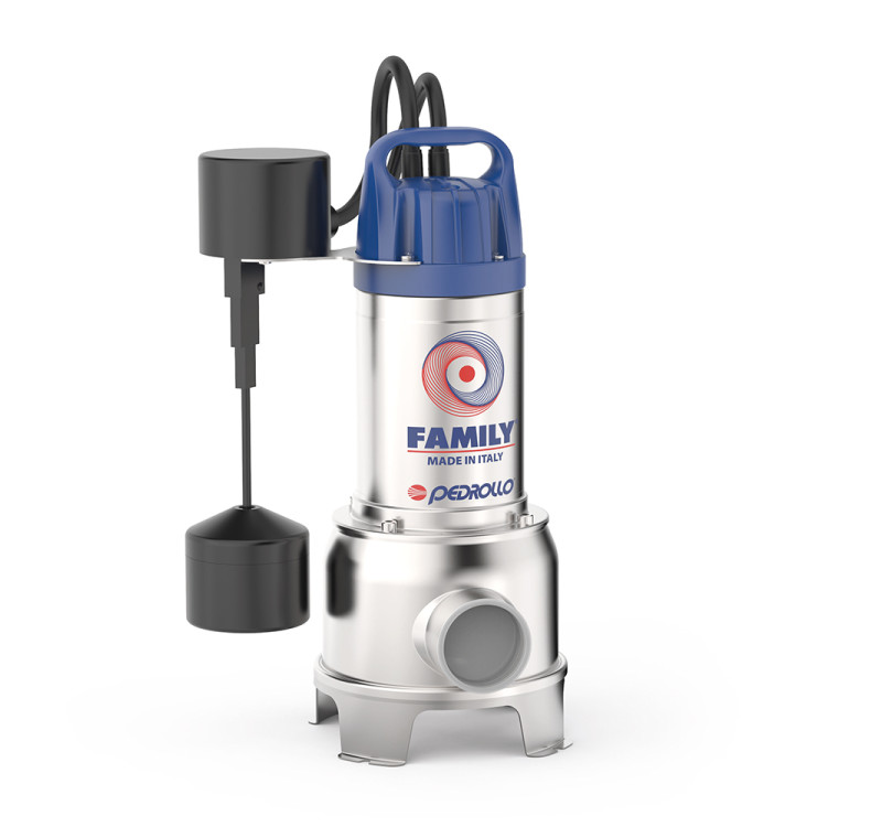 Ηλεκτραντλία Ακαθάρτων Pedrollo Family-GM Ανοξείδωτη 0.7Hp 220V με Κάθετο Φλοτέρ