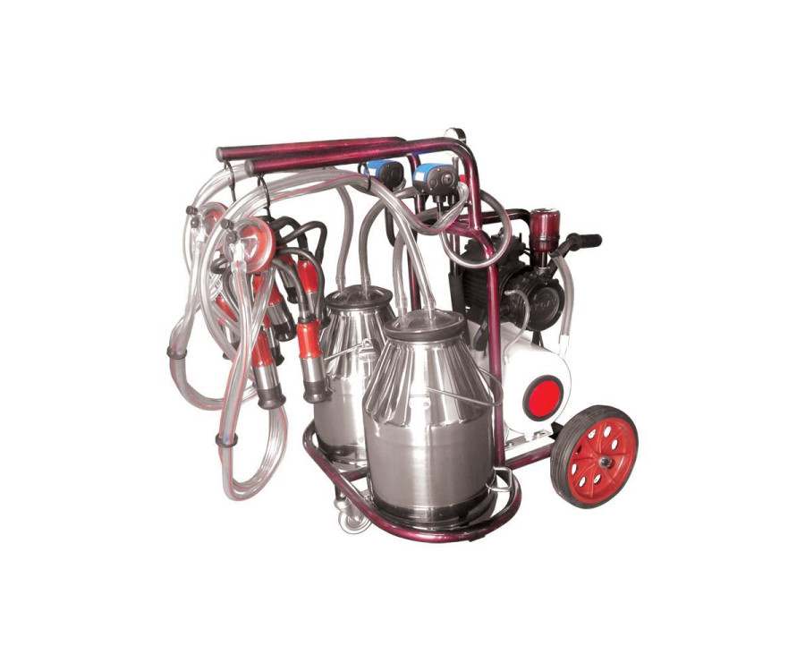 Αμελκτική Μονάδα Κινητή 2 Αγελάδων INOX 2x30lt 1HP 220V