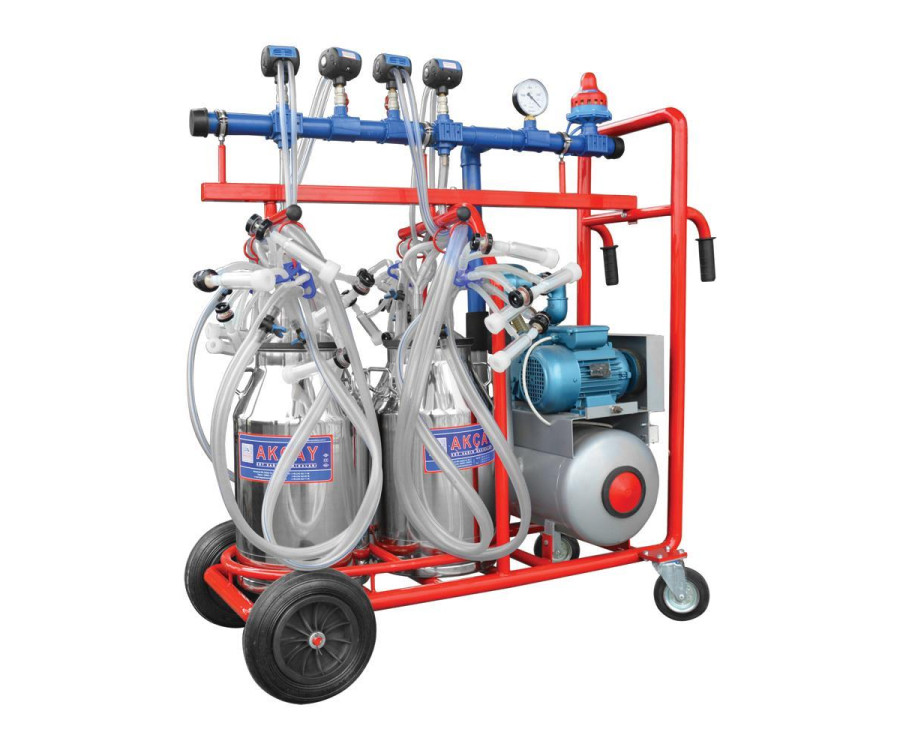 Αμελκτική Μονάδα Κινητή 4 Αγελάδων INOX 2x40lt 2HP 220V Model-B