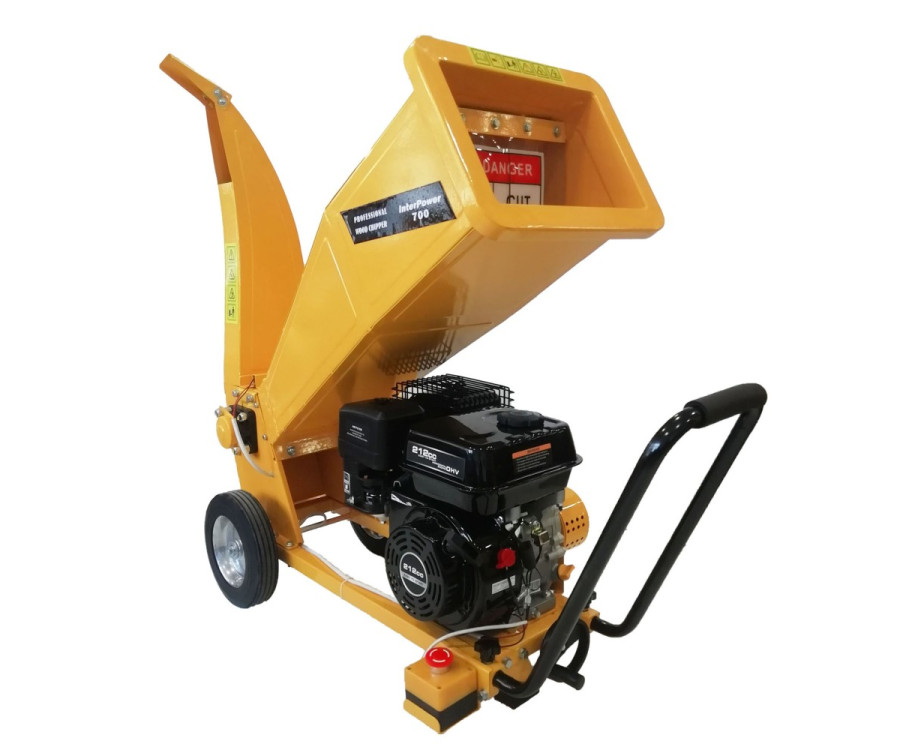 Θρυμματιστής Κλαδιών Βενζίνης 7HP, Interpower 700, με Χαμηλή Χοάνη και Παραγωγή έως 2 Τόνους/ώρα