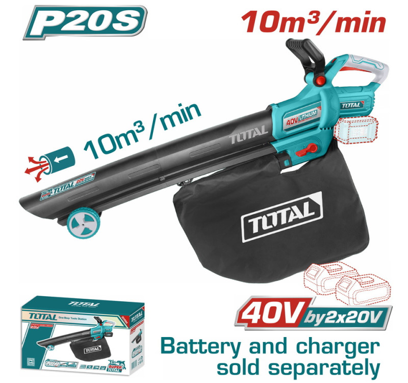 Φυσητήρας - Αναρροφητήρας Κήπου Μπαταρίας 40V Total TABLI2003 (Χωρίς Μπαταρία & Φορτιστή)