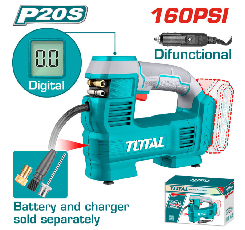 Κομπρεσεράκι Αέρος Μπαταρίας 20V Total TACLI2012 χωρίς Μπαταρία & Φορτιστή