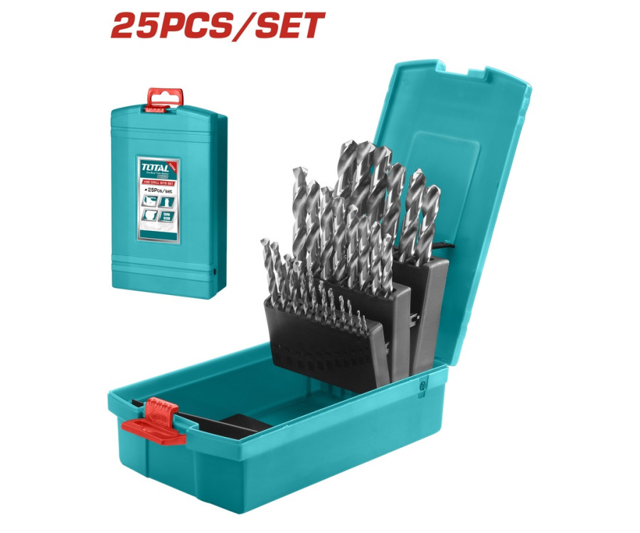 Κασετίνα Τρυπάνια HSS M2 25τμχ Total Tacsd0251