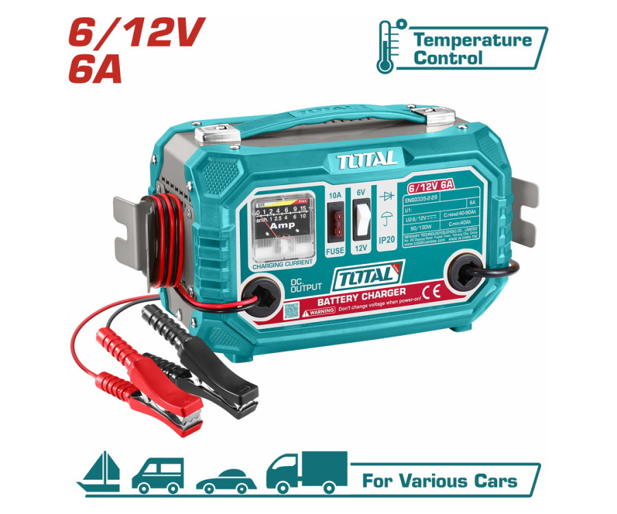 Φορτιστής Μπαταριών 6/12V Total TBC1501