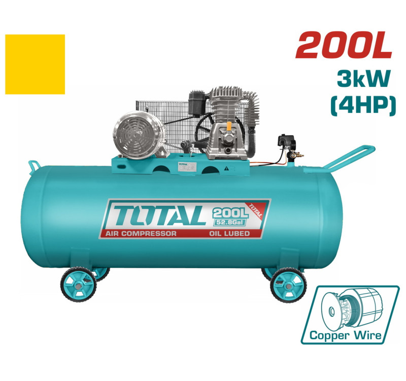 Αεροσυμπιεστής ιμάντα TOTAL TC1402002 200L 4HP 8bar