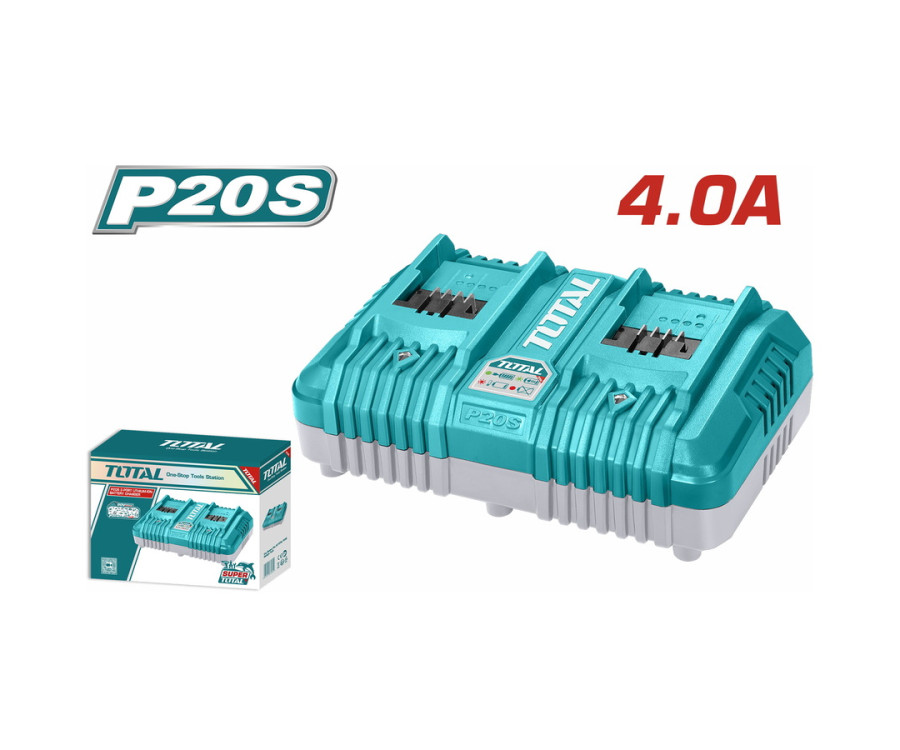 Ταχυφορτιστής Διπλής Θύρας 4A Για Μπαταρίες 20V Total TCLI2034E