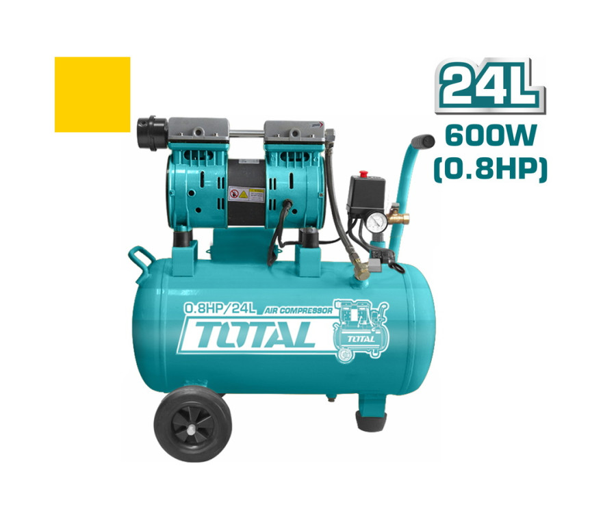 Αεροσυμπιεστής χαμηλού θορύβου TOTAL TCS1075241 24L 0.8HP 8bar χωρίς λάδι