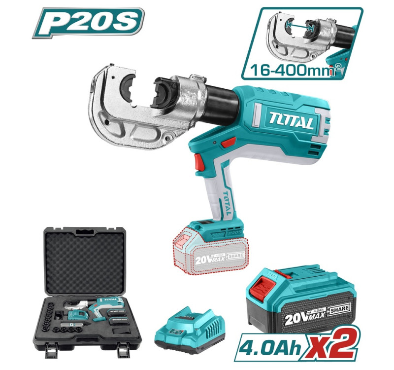 Επαγγελματική Υδραυλική Πρέσα Καλωδίων Μπαταρίας 20V Total TCTLI2002