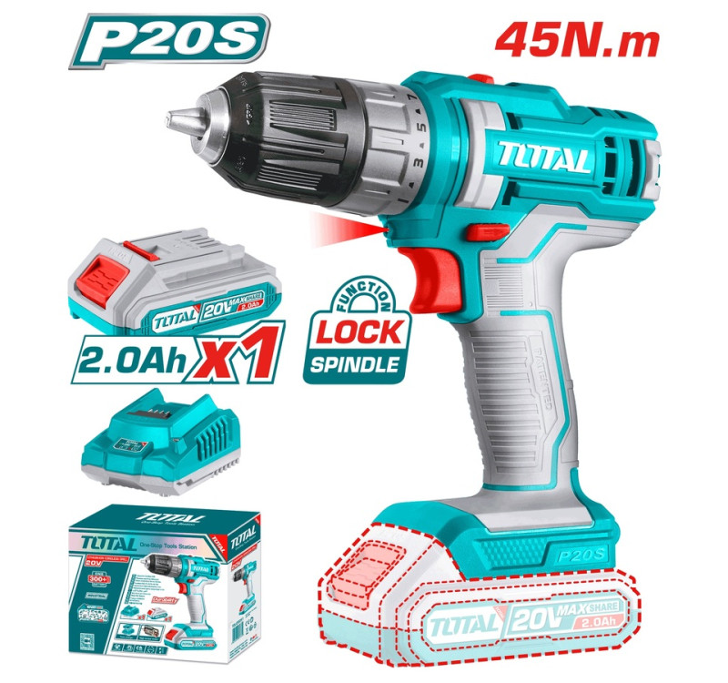 Δραπανοκατσάβιδο Μπαταρίας 20V 2Ah 45Nm Total TDLI200518
