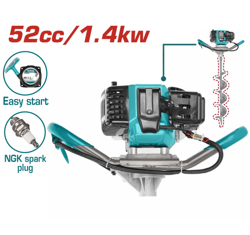 Γεωτρύπανο - Τριβέλα Βενζίνης 52Cc Για 1 Χειριστή Total TEA55221