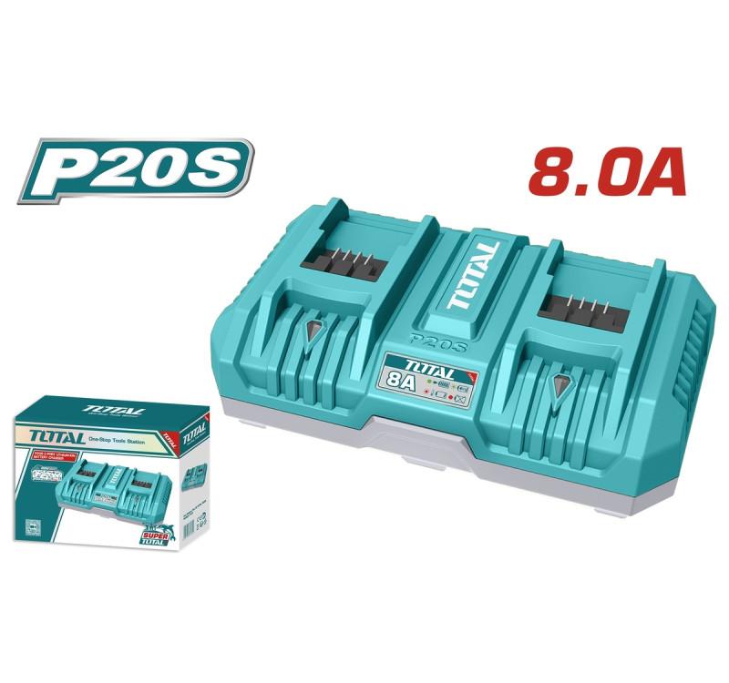 Ταχυφορτιστής Διπλής Θύρας 8A Για Μπαταρίες 20V Total TFCLI2082