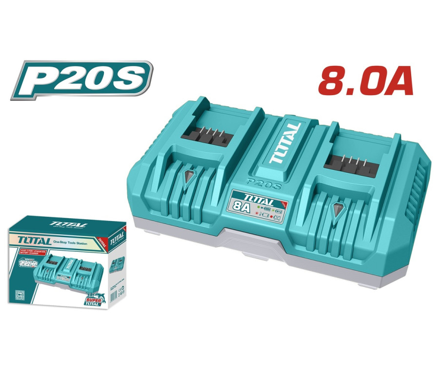 Ταχυφορτιστής Διπλής Θύρας 8A Για Μπαταρίες 20V Total TFCLI2082