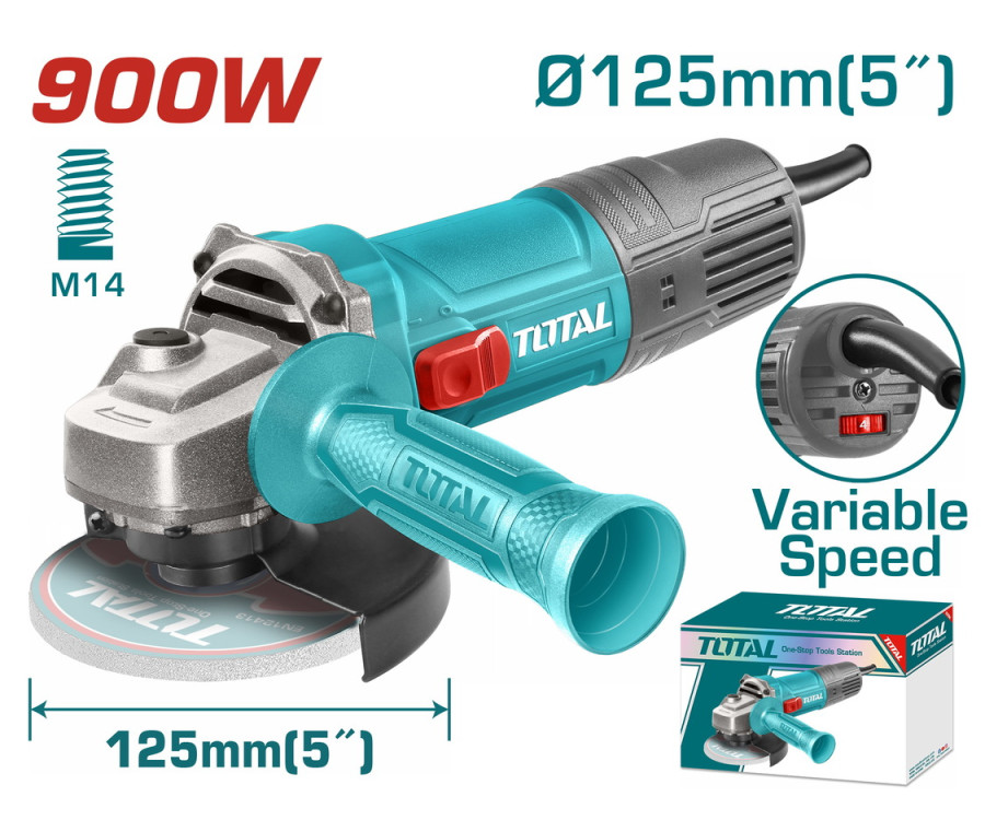 Γωνιακός Λειαντήρας 900W 125mm Ηλεκτρονικός Total TG109125565