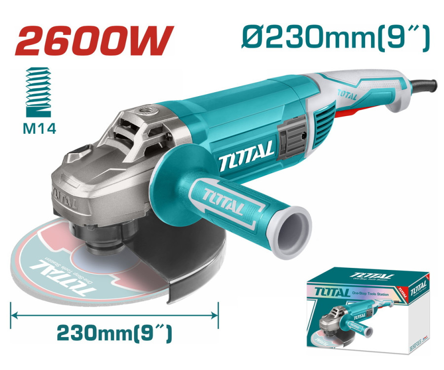 Γωνιακός Λειαντήρας 2.600W – 230mm Επαγγελματικός Total TG1262306