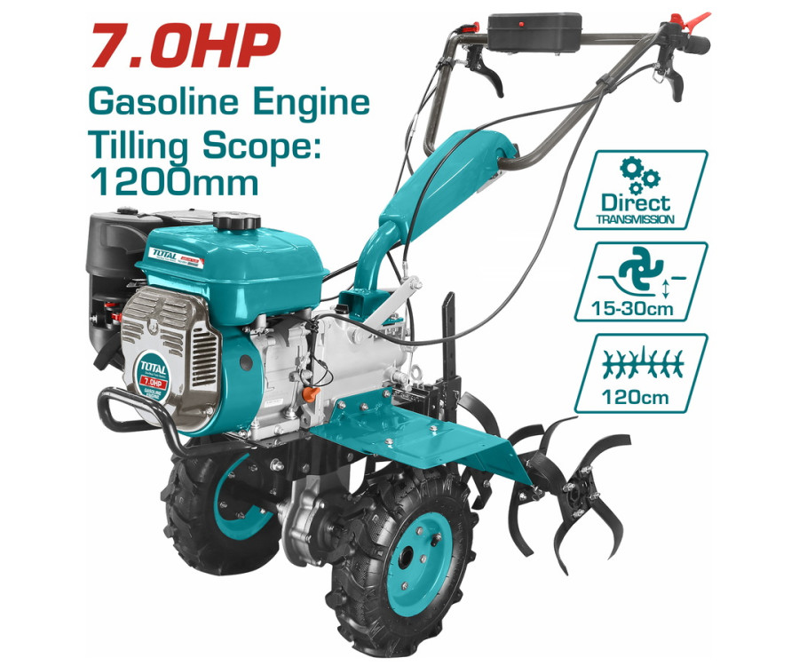 Σκαπτικό Βενζινοκίνητο 7Hp 212cc Total TGC12001 με Πλάτος 80cm & Μετάδοση Κορώνα-Πηνίο