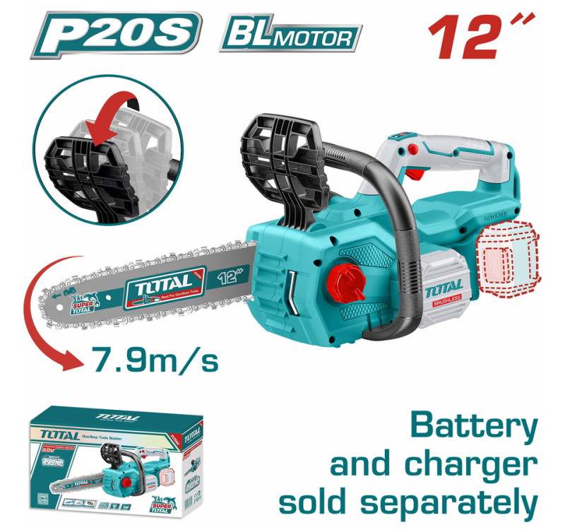 Αλυσοπρίονο Μπαταρίας 20V Brushless 12" Total TGS-LI20128 Χωρίς Μπαταρία & Φορτιστή