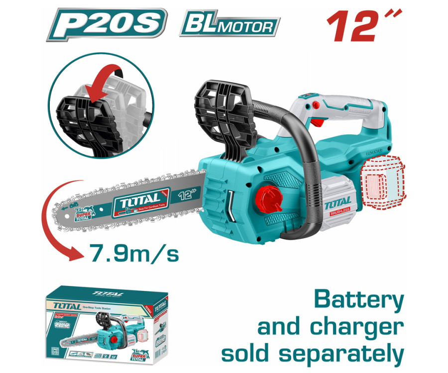 Αλυσοπρίονο Μπαταρίας 20V Brushless 12" Total TGS-LI20128 Χωρίς Μπαταρία & Φορτιστή
