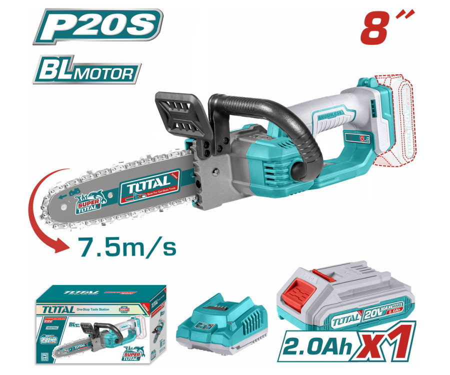 Αλυσοπρίονο Μπαταρίας 20V TOTAL TGSLI20851 8" Με 1 Μπαταρία 2.0Ah & Φορτιστή
