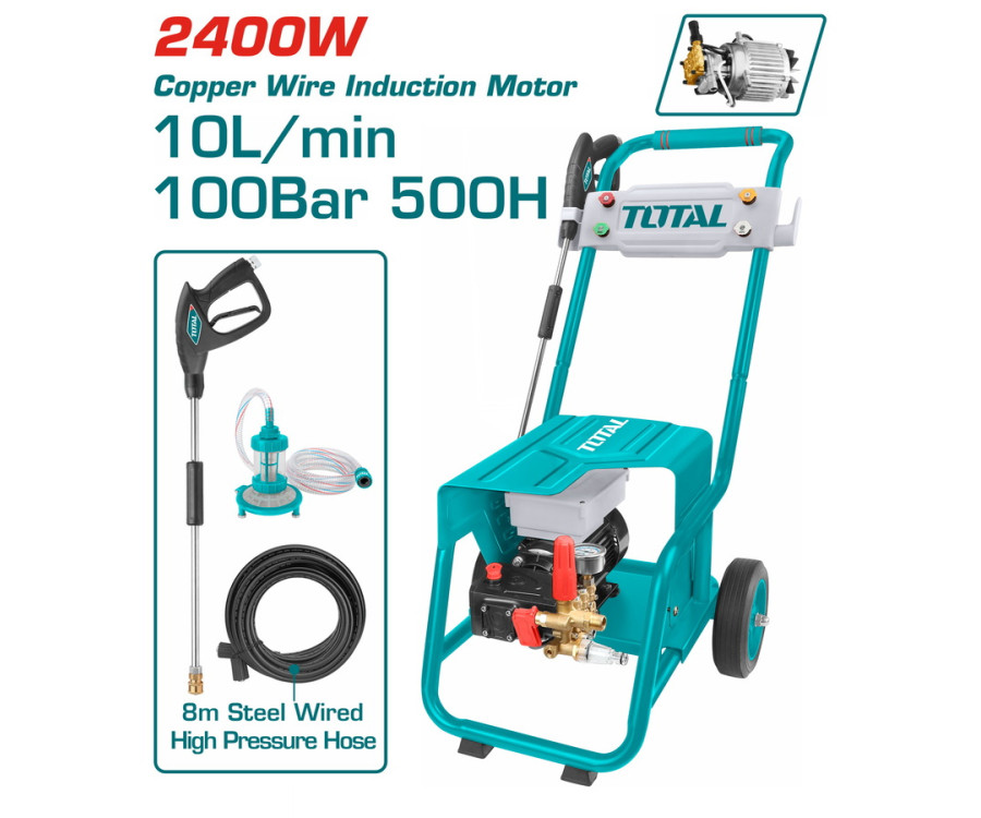 Πλυστικό Νερού 2400W 100bar Total TGT11176 με Induction Motor & Αντλία Χαλκού