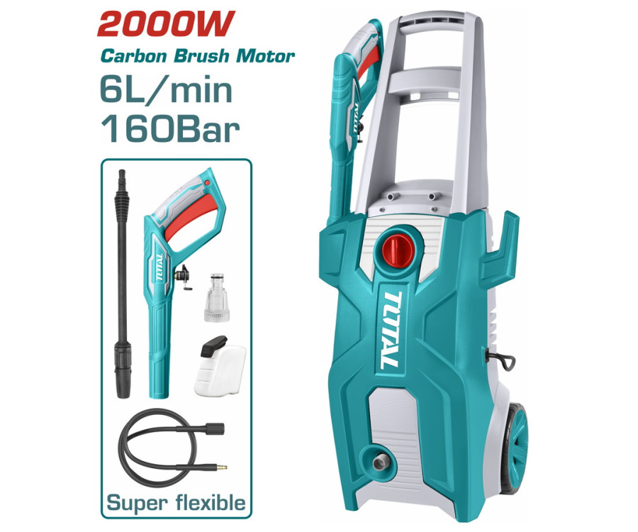 Πλυστικό Νερού 2000W 160bar Total TGT11376 με Μοτέρ Καρβουνάκια
