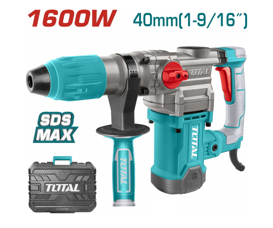 Πιστολέτο SDS-Max 1.600W Total TH1163855 Σκαπτικό & Περιστροφικό 10J Για Διάτρηση Μπετόν 40mm
