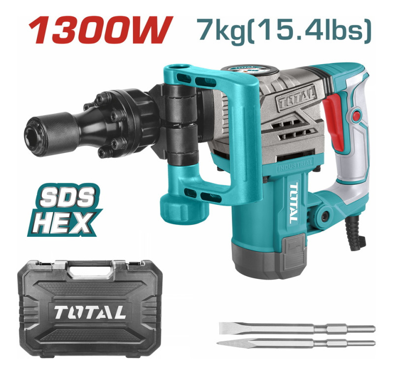 Σκαπτικό Κατεδάφισης Hex 1.300W Total TH2130016 με 20J & Βαλίτσα