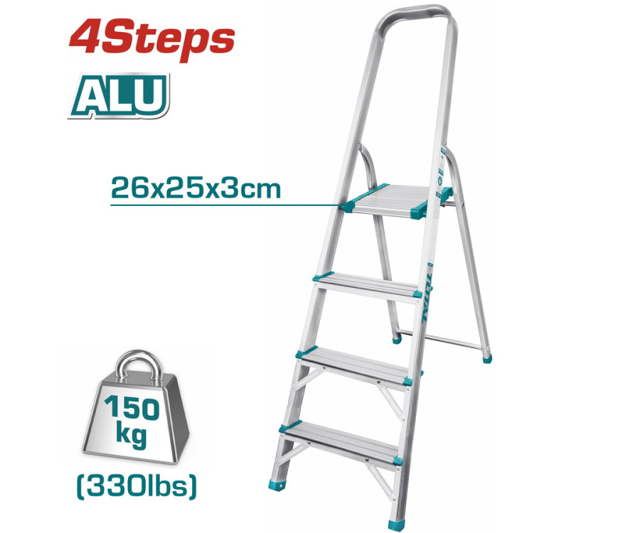 Σκάλα Αλουμινίου 4 Σκαλοπατιών Total THLAD06041