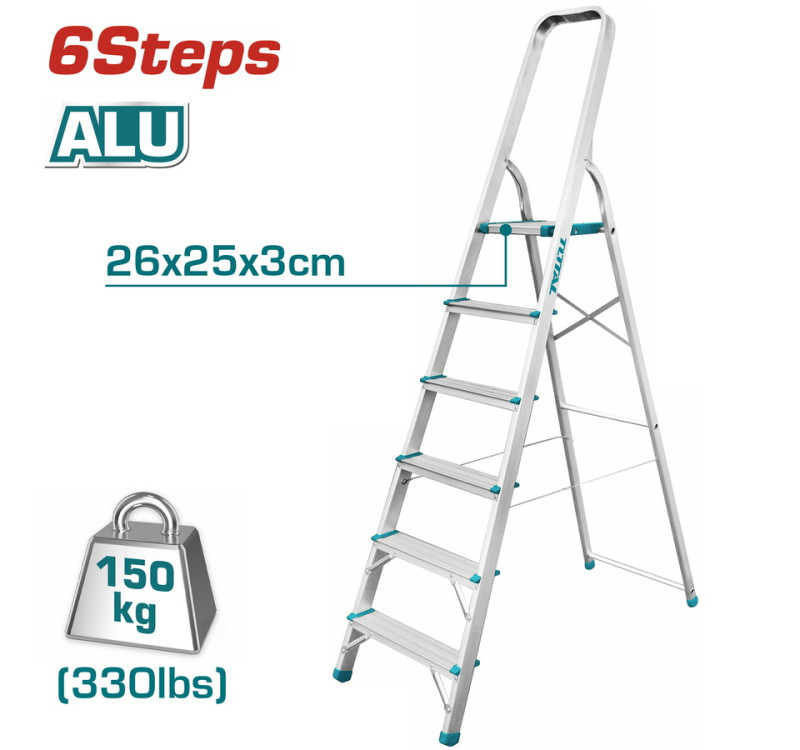 Σκάλα Αλουμινίου 6 Σκαλοπατιών Total THLAD06061