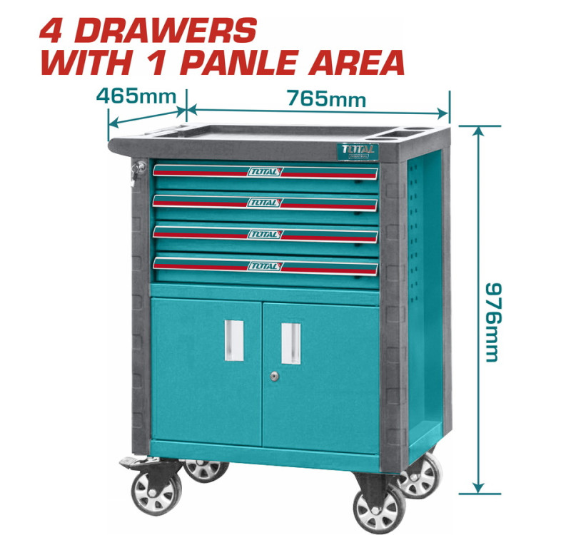 Επαγγελματικός Εργαλειοφόρος Με 4 Συρτάρια Total THRC01041