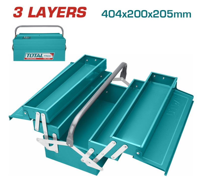 Εργαλειοθήκη Μεταλλική 3 Διαμερισμάτων Total THT10702