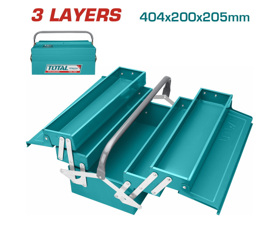 Εργαλειοθήκη Μεταλλική 3 Διαμερισμάτων Total THT10702