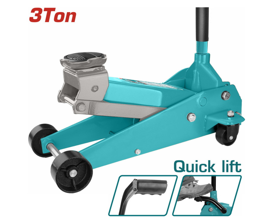 Υδραυλικός Γρύλος Τροχήλατος 3T Total THT10833 Με Γρήγορη Ανύψωση Επαγγελματικός