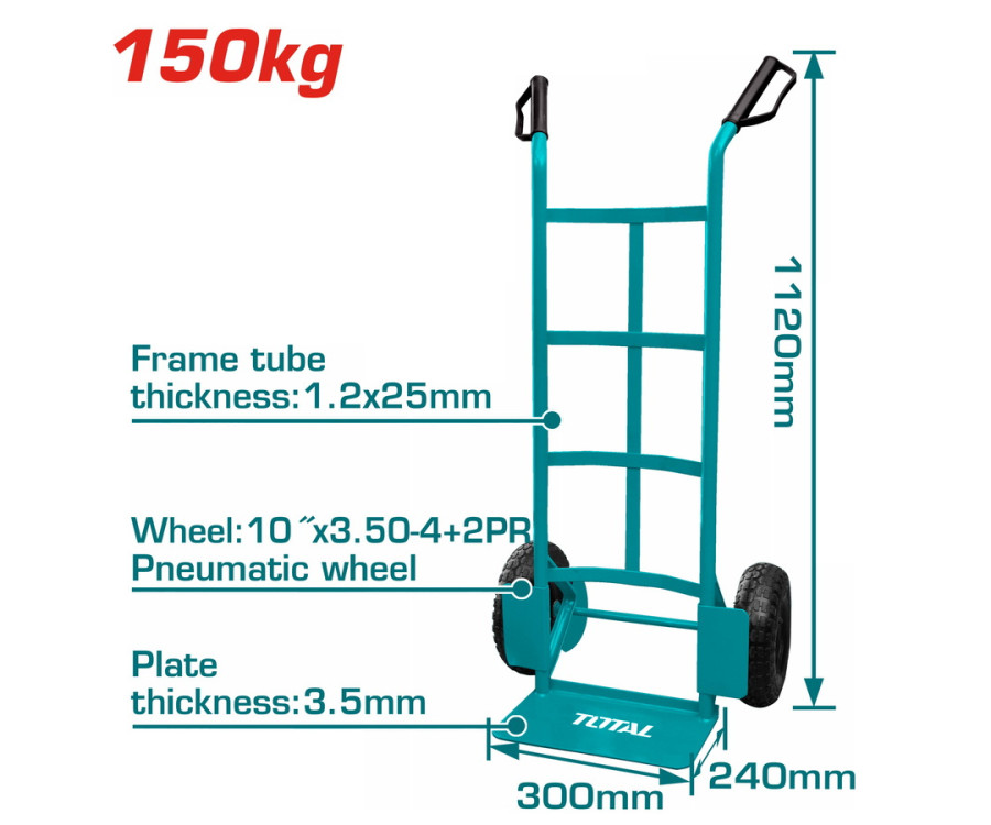 Καρότσι Δίτροχο 150Kg Total THTHT20221