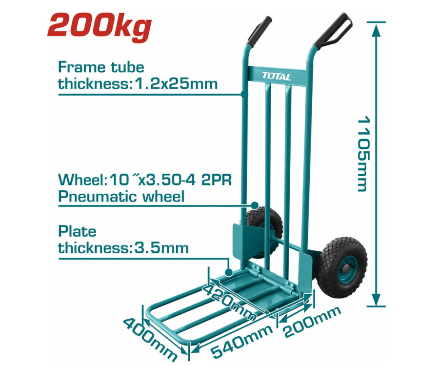 Καρότσι Δίτροχο 200Kg Total THTHT20771