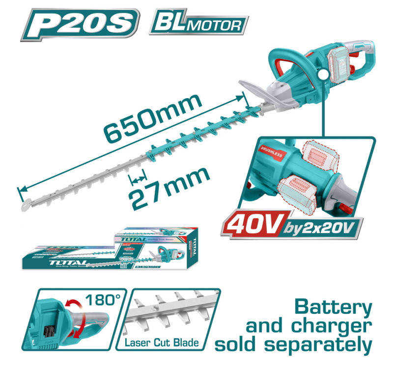 Ψαλίδι Μπορντούρας Μπαταρίας 40V Total THTLI40028 Χωρίς Μπαταρία & Φορτιστή