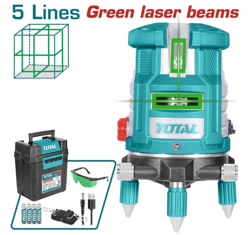 Αλφαδί Laser Αυτο-Οριζοντιούμενο 0–20M Πράσινες Ακτίνες TOTAL TLL305205