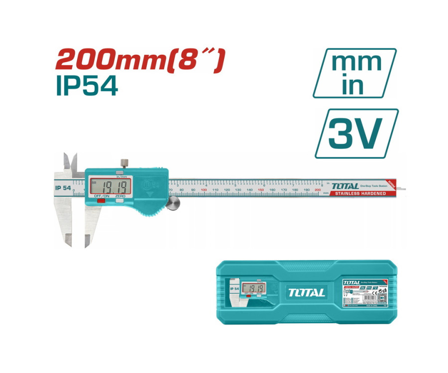 Ψηφιακό Παχύμετρο 200mm με Μετατροπή mm/inch και Ανοξείδωτη Κατασκευή
