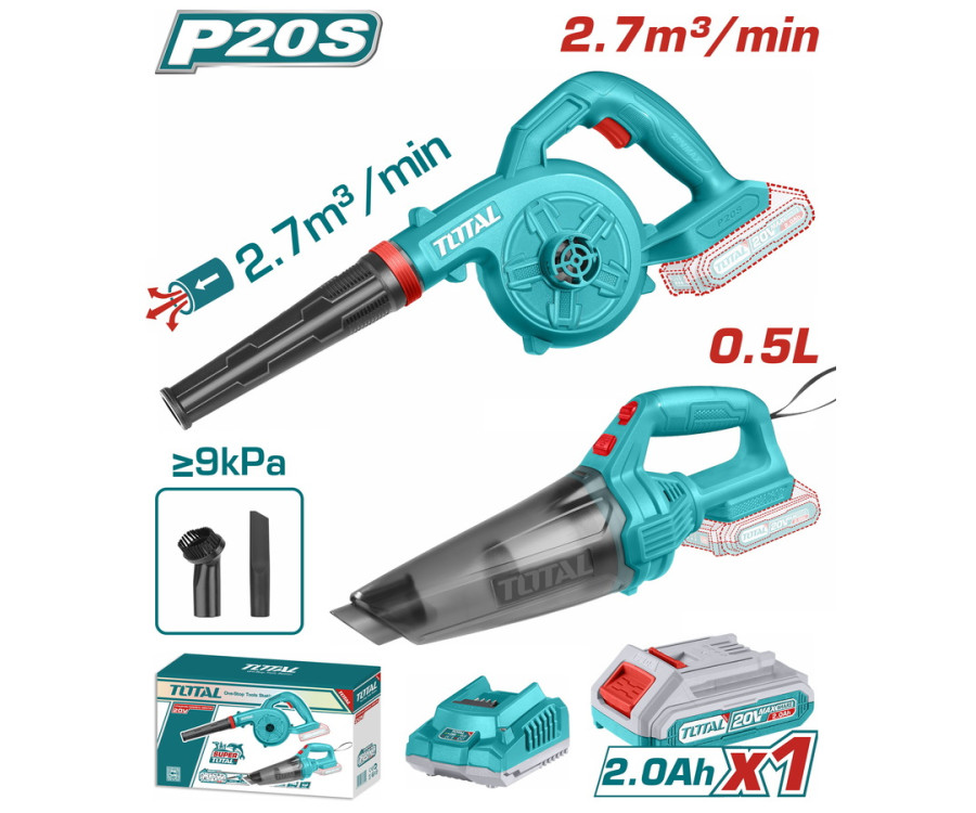 Σετ Φυσητήρας + Σκουπάκι Μπαταρίας Li-Ion 20V Total TOSLI240998E