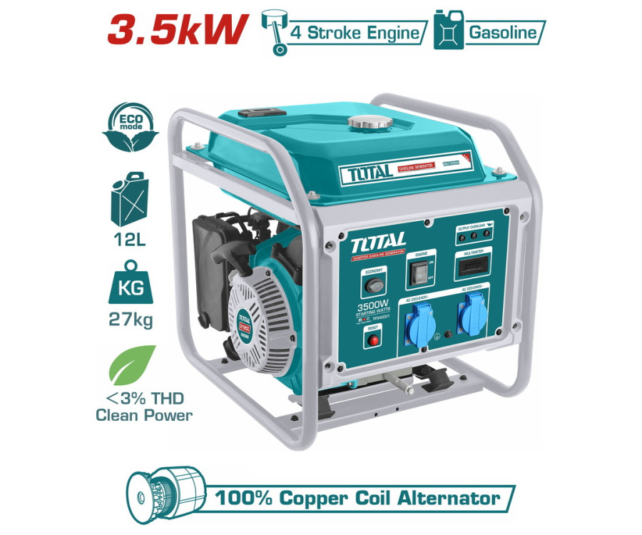 Γεννήτρια Inverter Βενζίνης Επαγγελματική 3.500W Total TP340001