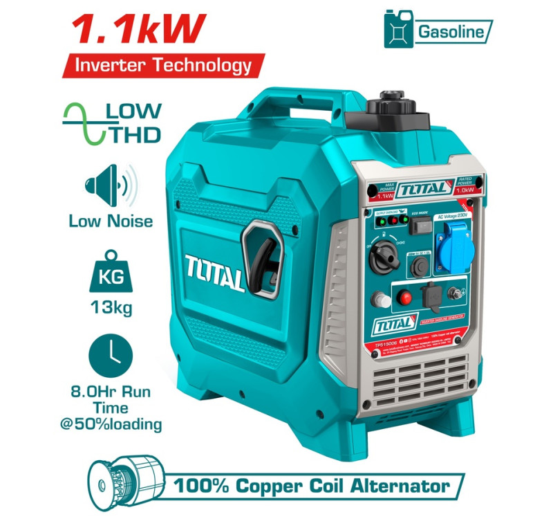 Γεννήτρια Inverter Βενζίνης Επαγγελματική 1.100W Total TP515006