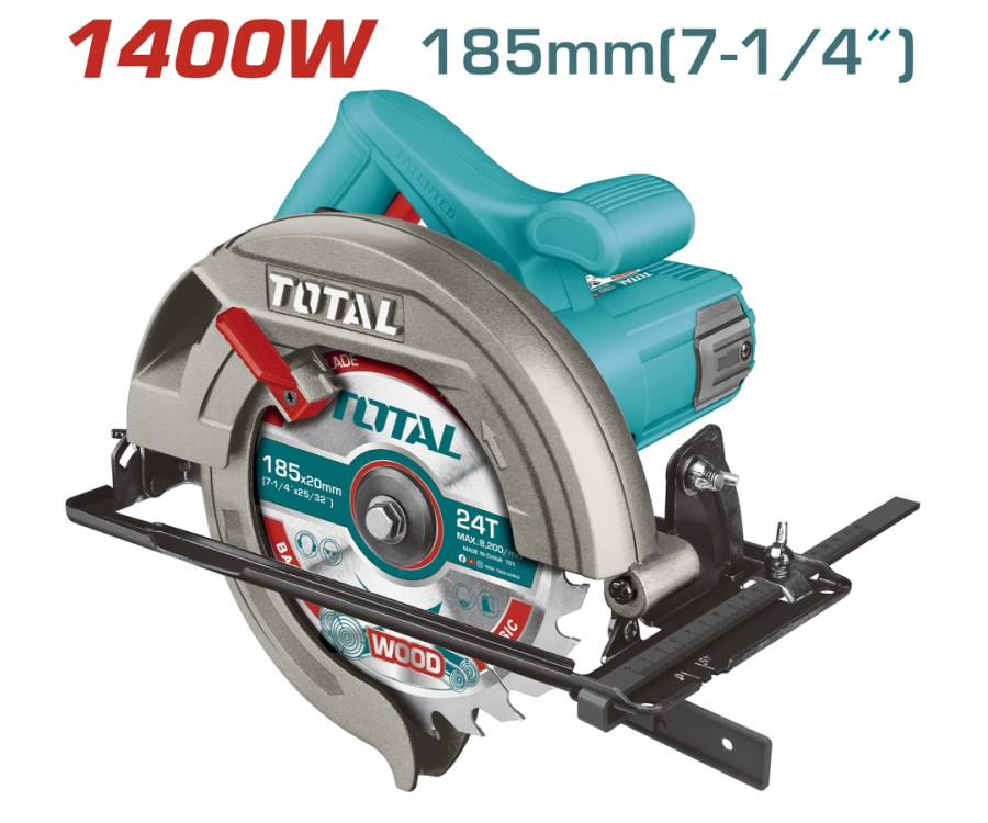 Δισκοπρίονο Ξύλου 1.400W – 185mm Επαγγελματικό Total TS11418526