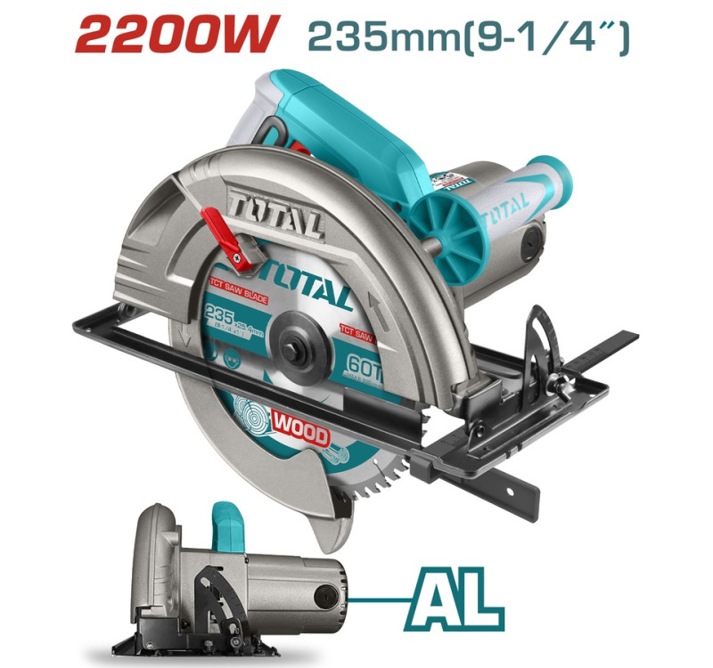 Δισκοπρίονο Ξύλου 2.200W – 235mm Επαγγελματικό Total TS1222356
