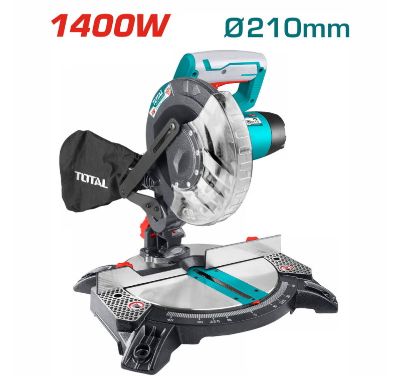 Φαλτσοπρίονο Ξύλου 1400W Φ210mm Total TS42142101