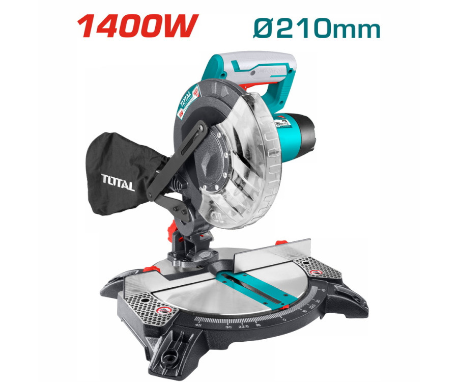 Φαλτσοπρίονο Ξύλου 1400W Φ210mm Total TS42142101
