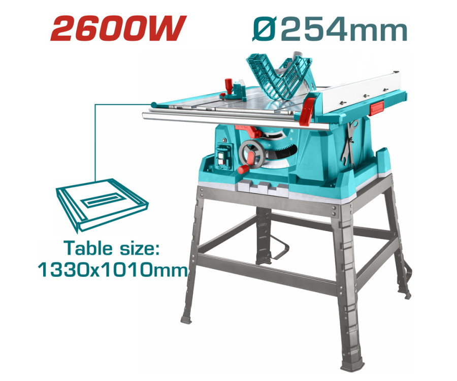 Δισκοπρίονο Πάγκου 2.600W – 254mm Επαγγελματικό Total TS526043
