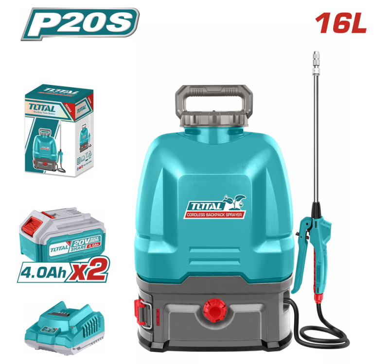 Ψεκαστήρας Πλάτης Μπαταρίας 20V Total TSPLI201644E με 2 Μπαταρίες 4Ah