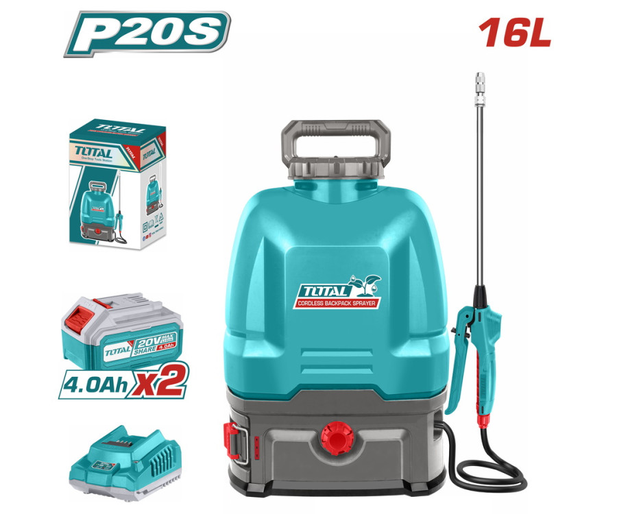 Ψεκαστήρας Πλάτης Μπαταρίας 20V Total TSPLI201644E με 2 Μπαταρίες 4Ah