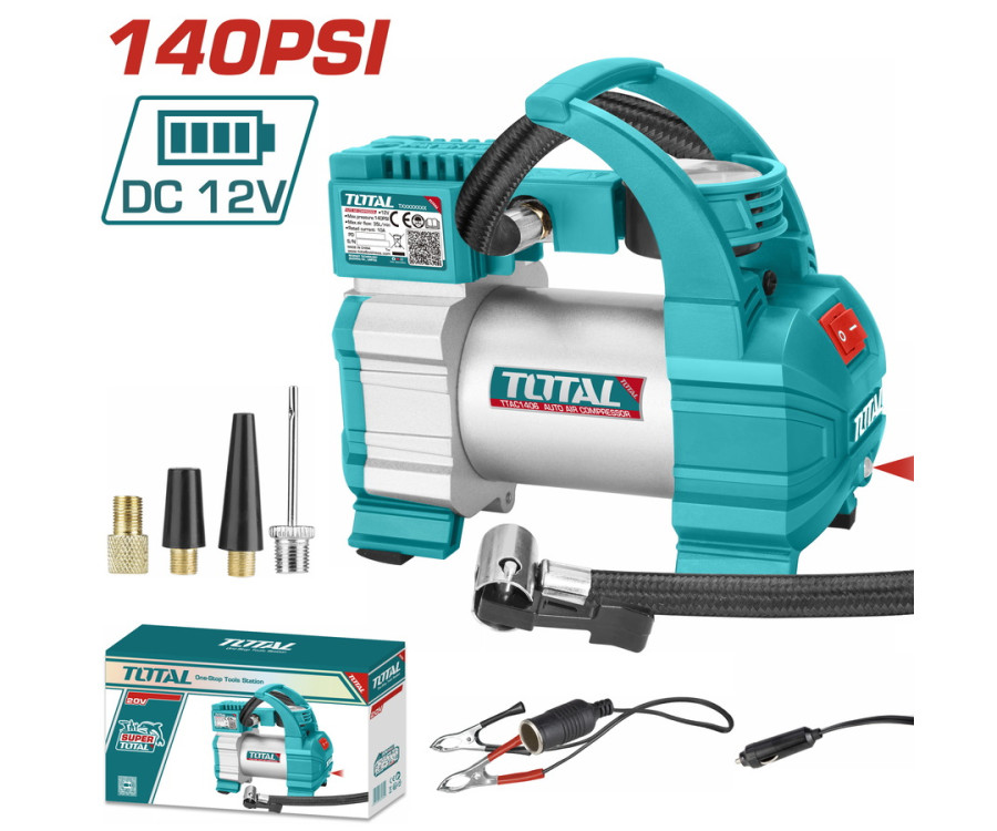 Κομπρεσέρ Αέρος Αυτοκινήτου 12V Total TTAC1406 με Πίεση 10bar & Απόδοση 35Lt/min